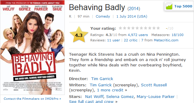 Behaving Badly (2014)