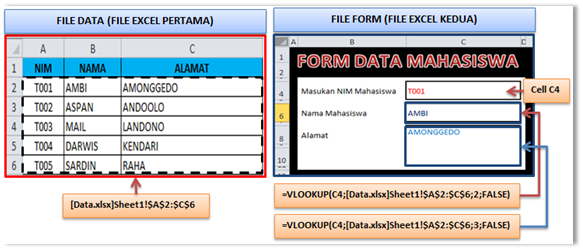 Cara menggunakan Fungsi VLOOKUP Dengan File Excel Yang 