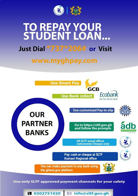Students loan trust fund: Repay your loan via Ghana.gov.gh.