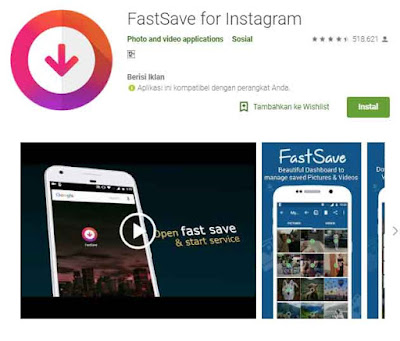 Aplikasi Download Video dan Foto IG atau Instagram 