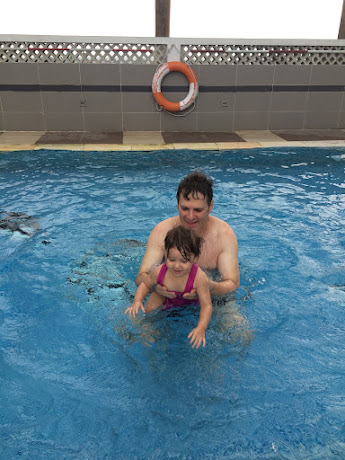 Joanna's first swim