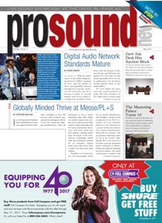 Pro Sound News - May 2017 | ISSN 0164-6338 | TRUE PDF | Mensile | Professionisti | Audio | Video | Comunicazione | Tecnologia
Pro Sound News is a monthly news journal dedicated to the business of the professional audio industry. For more than 30 years, Pro Sound News has been — and is — the leading provider of timely and accurate news, industry analysis, features and technology updates to the expanded professional audio community — including recording, post, broadcast, live sound, and pro audio equipment retail.