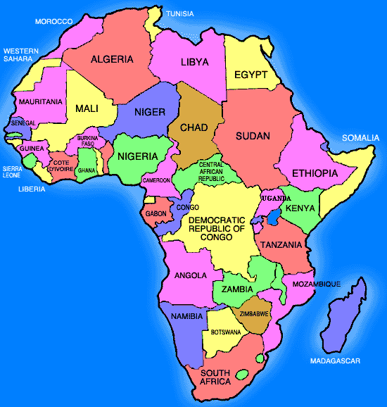 Map Of Africa Countries Only kontol tattoos: labeled map of africa countries