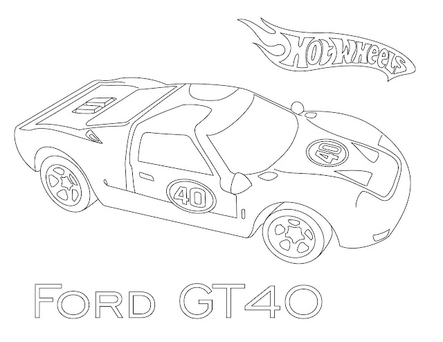 Hot Wheels: Ford GT40 Coloring Page