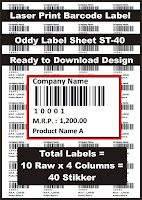 Oddy A4 Sticker Sheet for Printing Label and Barcode in Laser Printer ~ Billing Software Guru