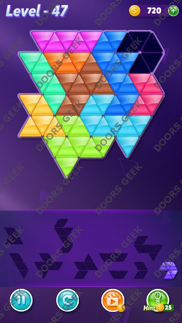 Block! Triangle Puzzle Master Level 47 Solution, Cheats, Walkthrough for Android, iPhone, iPad and iPod