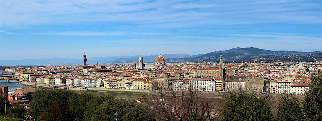 wide angle view of florence city in Italy