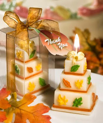 orange wedding cake candles pict
