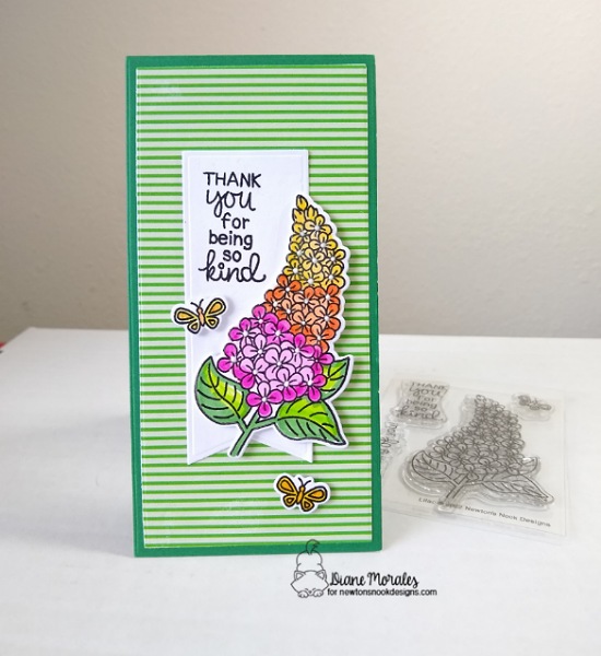 Thank you for being so kind by Diane features Lilac, Frames & Flags, Springtime by Newton's Nook Designs; #inkypaws, #newtonsnook, #springcards, #floralcards, #cardmaking