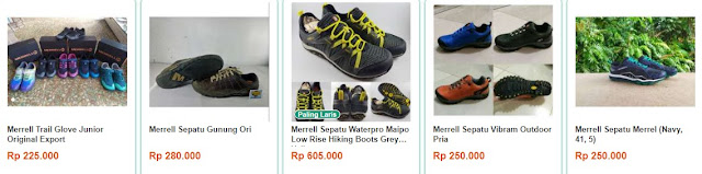 harga sepatu merrell continuum