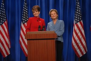 Tina Fey as Sarah Palin & Amy Poehler as Hillary Clinton Saturday Night Live SNL