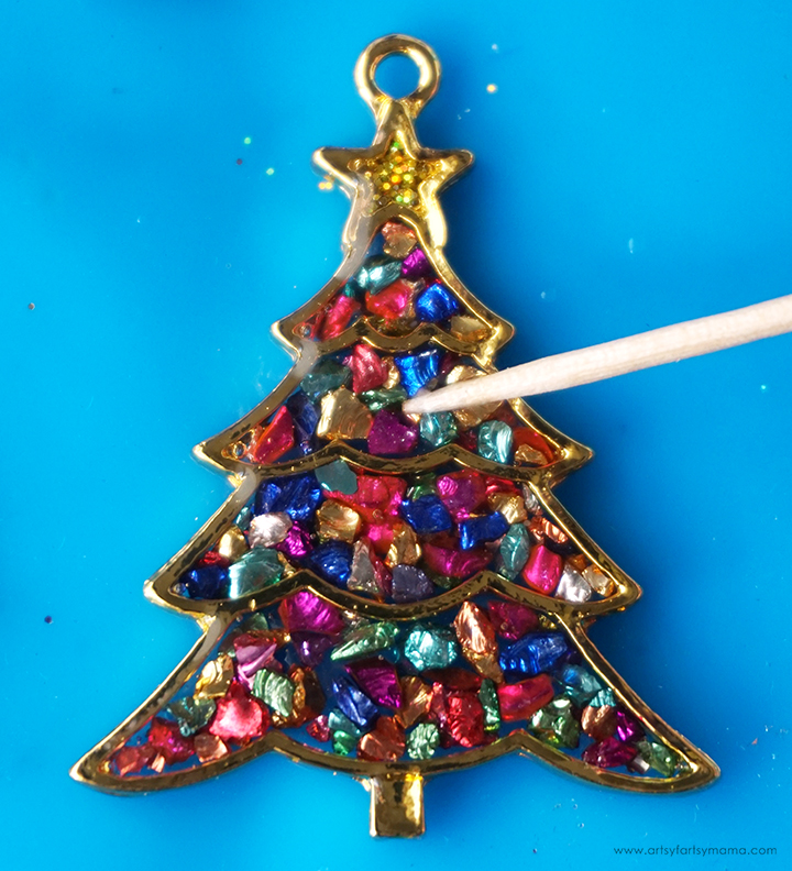 Resin Christmas Tree Earrings