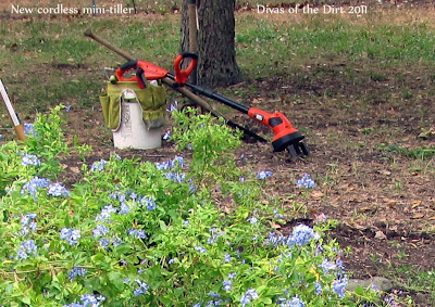 Divasofthedirt,cordless tiller w plumbago