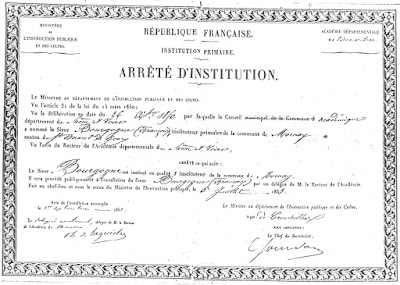 Arrêté d'Institution Républicain de François Bourgogne, 5 juillet 1851 (collection musée-copie AD71)