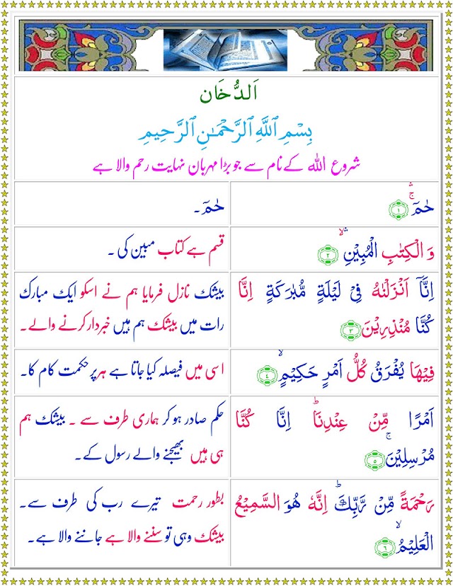 Surah-Ad-Dukhan with Urdu Translation