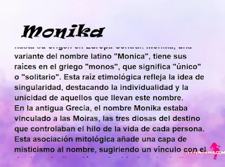 ▷ Significado del nombre Monika