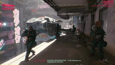 Ein Screenshot aus "Phantom Liberty", der das neue Viertel Dogtown mit seinen dunklen und bedrückenden Straßen zeigt.