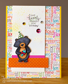 Winston's Birthday Bear Card by Tessa Wise for Newton's Nook Designs