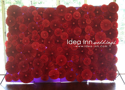 backdrop flower red solemnisation idea