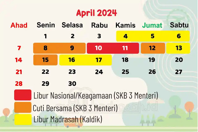 Libur Panjang Sekolah Madrasah Tahun 2024