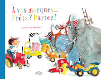 A vos marques... Prêts ? Partez ! un livre pour enfants sur la compétition, la moquerie, la jalousie, d'Harmen Van Straaten, Editions Circonflexe