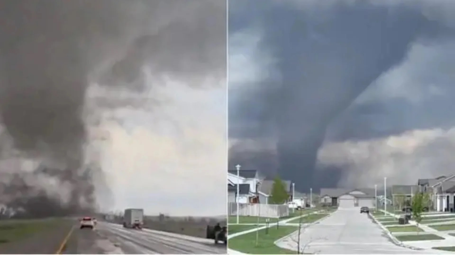 Tornado arrasa carretera en Estados Unidos en medio de emergencia por lluvias