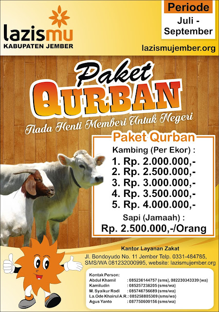 Paket Hewan Qurban Lazismu Jember 1437 H