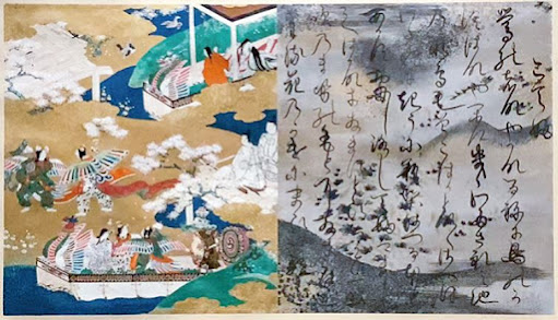 伝土佐光吉《源氏物語図「胡蝶」》一幅、江戸時代、17世紀、ミネアポリス美術館