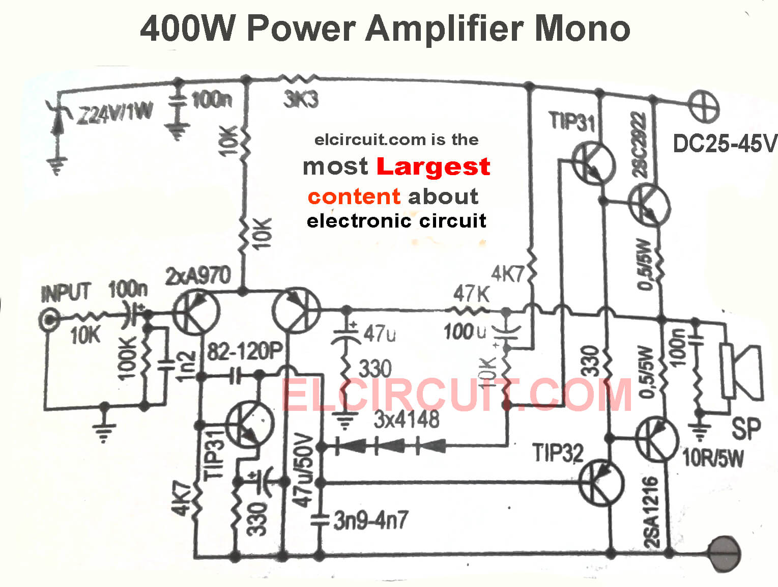 400W and 800W Power  Amplifier  Circuit  Electronic Circuit 