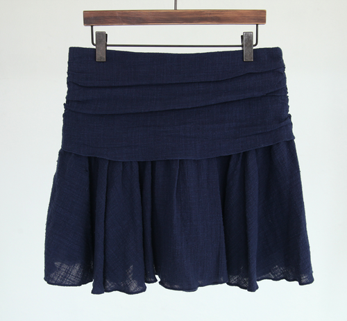 Zip-Up Linen Skirt