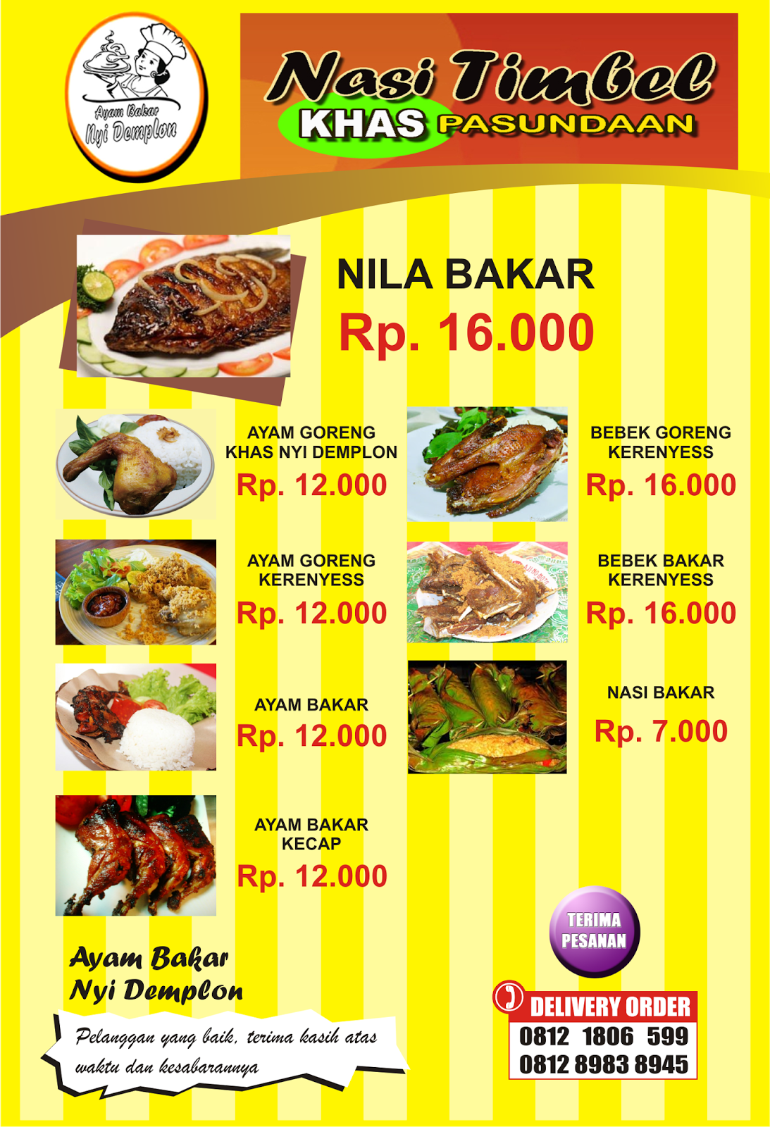 Contoh Desain Daftar Menu Makanan dan Minuman - Desain 