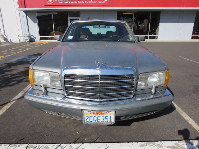 Original silver paint on Mercedes Benz S-Class.