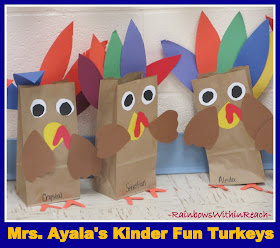 photo of: Turkey Craft Using Paper Bags from Mrs. Ayala's Kinder Fun via RainbowsWithinReach