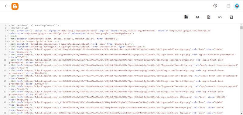 peletakan kode HTML favicon