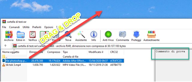 estrazione dei file contenuti in un file archivio rar