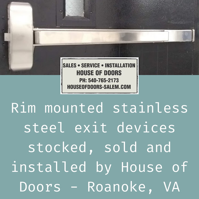 Rim mounted stainless steel exit devices stocked, sold and installed by House of Doors - Roanoke, VA