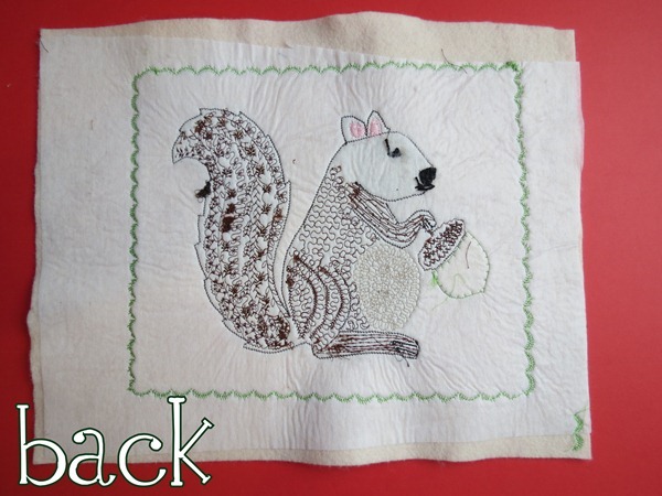 Back of squirrel applique