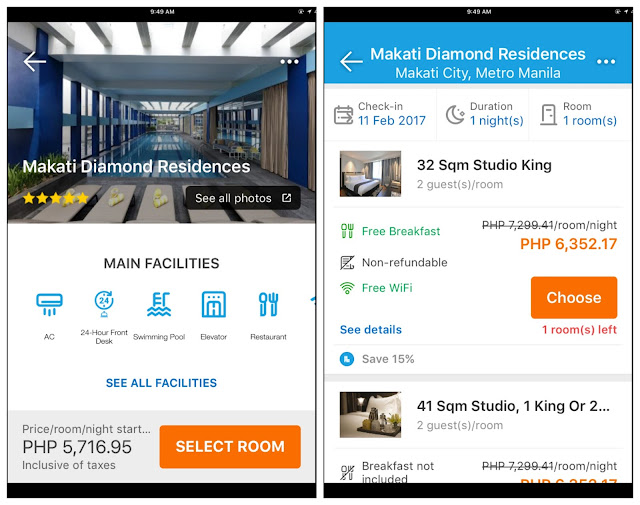 Staycation at Makati Diamond Residences Booked Through the Traveloka App