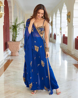 tamanna bhatia image in blue saree