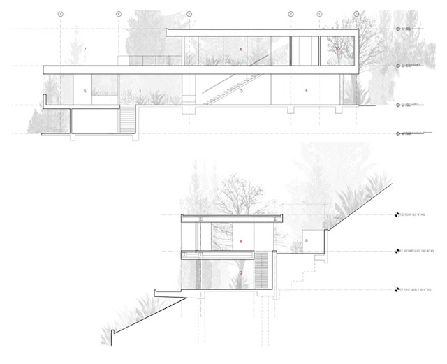 Side drawing of the modern house