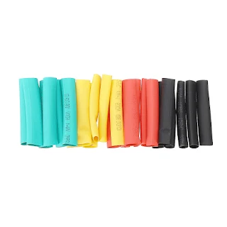 A set assortment of 328 pcs of Polyolefin heat shrink tubing. 2:1 shrink ratio and a 600V pressure-bearing rating hown - store