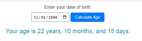 Find your Accurate Age using your birth date