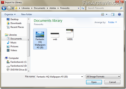 Import Image to Library