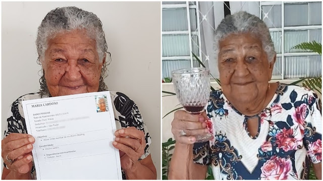 Idosa de 101 anos que viralizou na web por entregar currículo começa trabalho de 'influencer' no interior de SP: 'Contente demais'