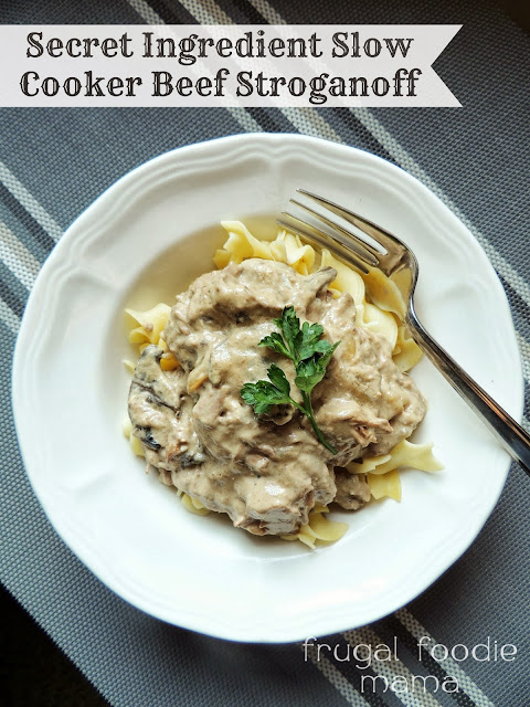 This creamy & comforting Secret Ingredient Slow Cooker Beef Stroganoff is sure to quickly become a family favorite.