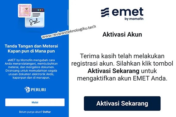 membuat dan verifikasi akun emet emeterai elektronik