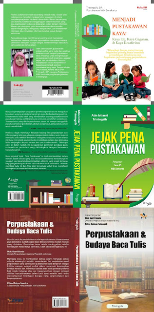 Menjadi Pustakawan Kaya (2016), Jejak Pena Pustakawan (2018), Perpustakaan & Budaya Baca (2019)