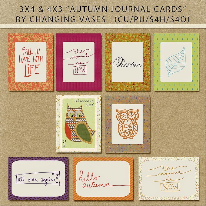 Free Digital Journal Cards - Autumn Art