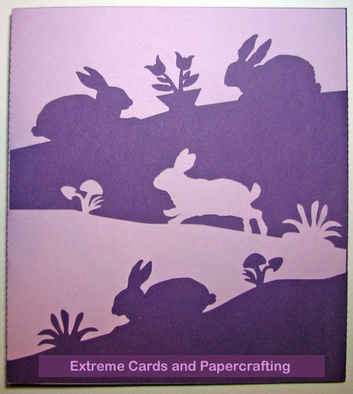 bunny and flowers crossover card front