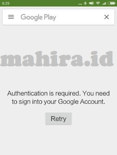 Google Play authentication is required